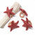 Dark Rose Starfish Felt Napkin Rings, Set of 4