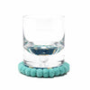 Turquoise Flower Felt Ball Coasters, Set of 4
