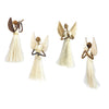 Set of 4 - Sisal Floating Angel Ornaments (3.5 inch)