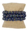 Handcrafted Clay Bead Bracelet from Haitian Artisans, Navy Blue - Set of 3