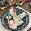 Set of 4 Napkin Rings, Peppermints