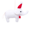 White Elephant Santa Handmade Felt Ornament