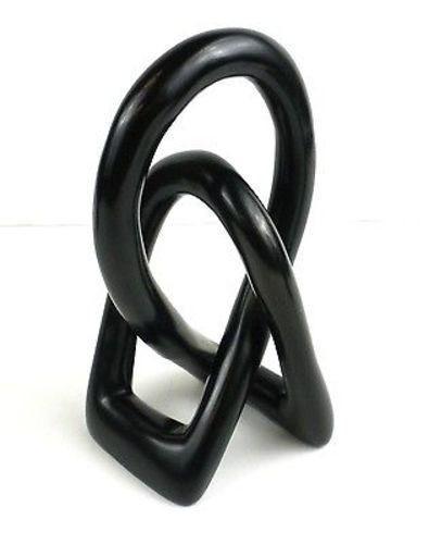 Lover's Knot Soapstone Sculpture, Black Finish