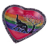 Soapstone Heart Trinket Bowl - Medium - Rainbow African Elephant Acacia Tree