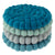 Teal Tonal Felt Ball Coasters, Set of 4