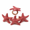 Dark Rose Starfish Felt Napkin Rings, Set of 4