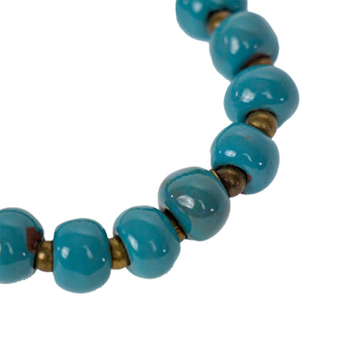 Haiti Clay Bead Bracelet, Turquoise - PACK OF 3