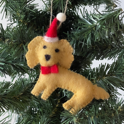 Labradoodle Santa Handmade Felt Ornament