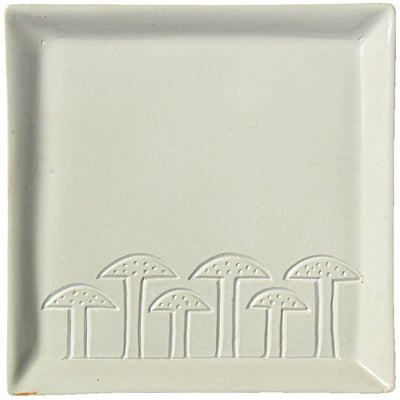 Soapstone Mushroom Design Square Plate - Food Safe