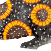 Playful Kitten Painted with Sunflowers Haitian Steel Drum Wall Art - Stretching, 13 inches
