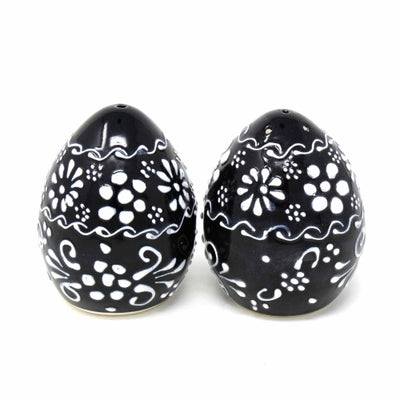 Encantada Handmade Pottery Salt & Pepper Shakers, Ink