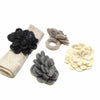 Neutral Zinnias Felt Napkin Rings, Set of 4