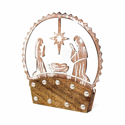 Rustic Mango Wood Tabletop Nativity Silhouette - Pack of 3