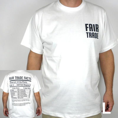 White Tee Shirt Small FT Front - FT Facts on Back - Small