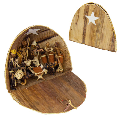 Dome Nativity Set Handmade in Kenya From Banana Fiber