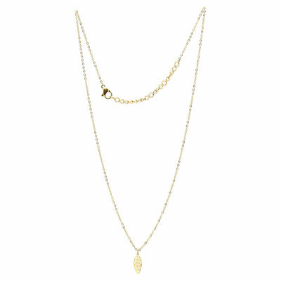 Necklace: 14k Gold Plated Leaf Pendant with Chain