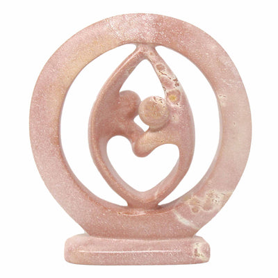Single Soapstone Lover's Embrace Sculpture - Natural Stone