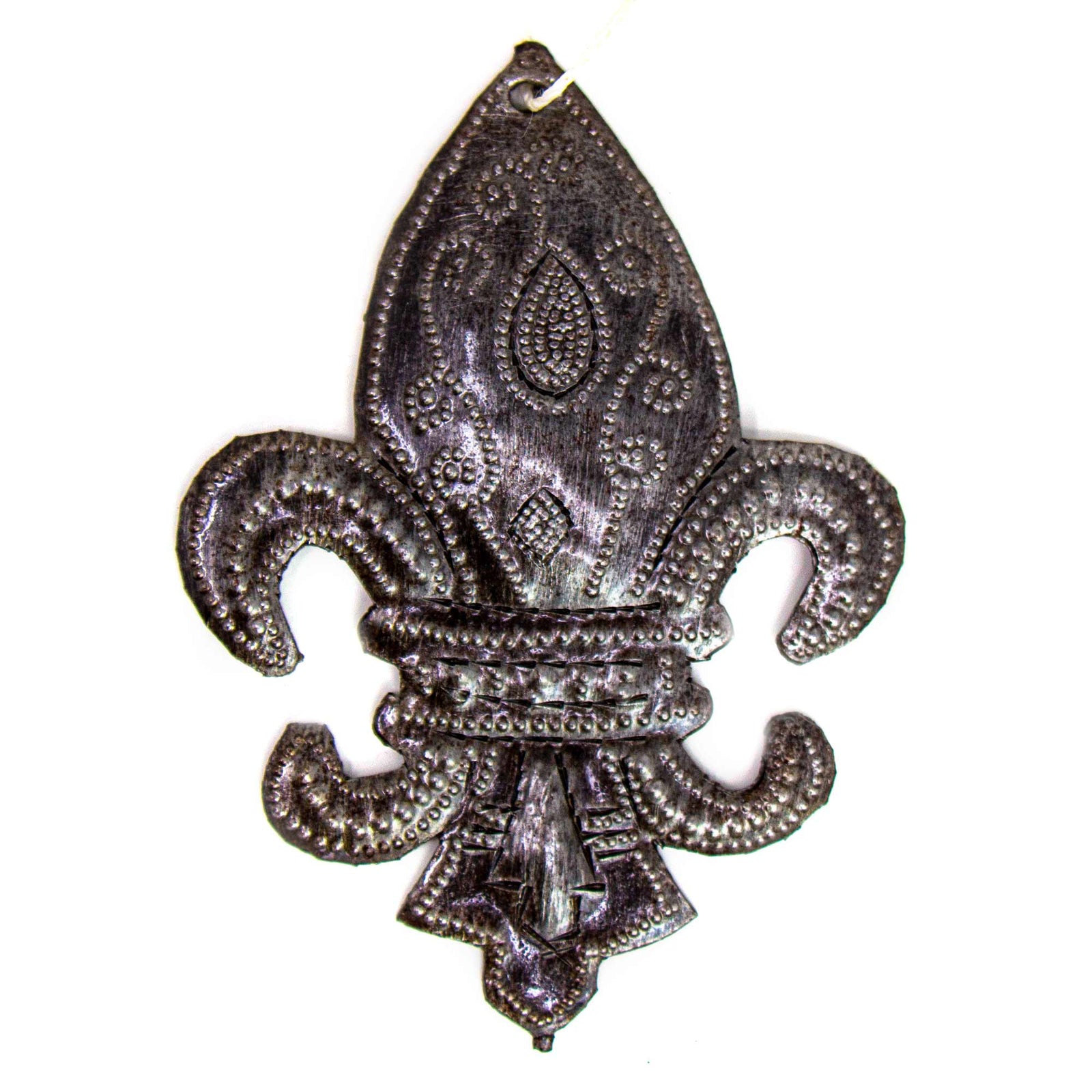 Fleur Des Lis Haitian Metal Drum Christmas Ornament