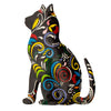 Thoughtful Kitty Painted Haitian Steel Drum Wall Art, 14.5 inch