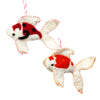 Set of two Koi Fish Handmade Felt Ornaments