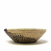 Woven Sisal Basket, Spiral Pattern in Natural/Black