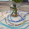 Long Single Strand Maasai Bead Necklace, Shades of Blue