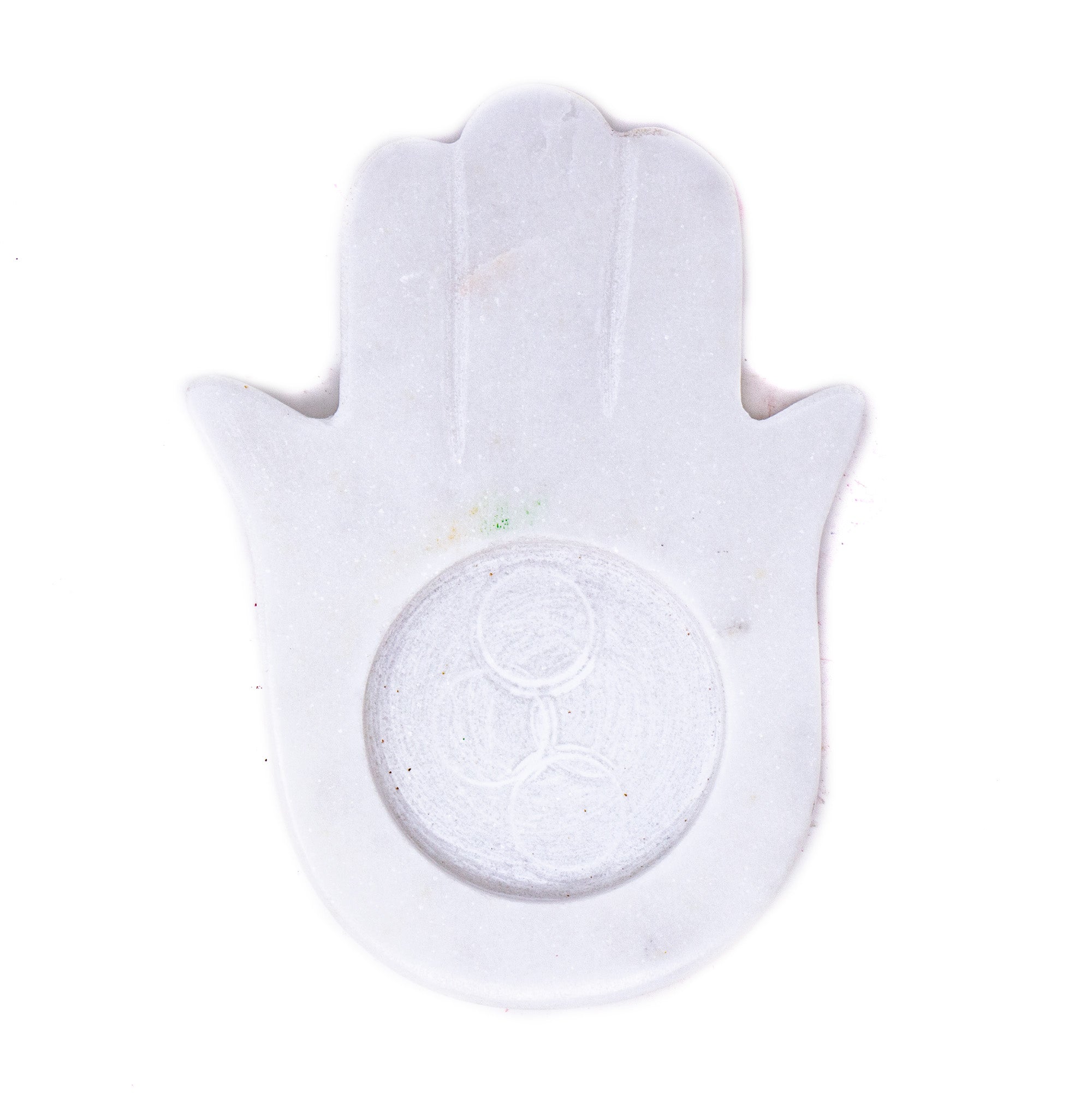 Handmade Marble Hamsa Hand Tea Light - PACK OF 2