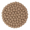 Felt Ball Trivet: Round, Driftwood Brown