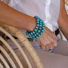 Haiti Clay Bead Bracelet, Turquoise - PACK OF 3