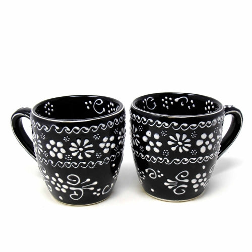 Encantada Handmade Pottery Set of Two Mugs, Ink