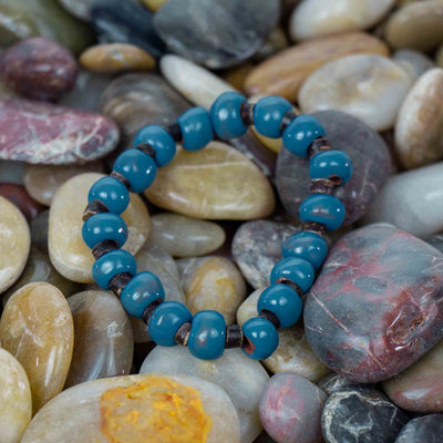 Haiti Clay Bead Bracelet, Deep Blue - PACK OF 3