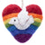 Rainbow Heart Dove Handmade Felt Ornament